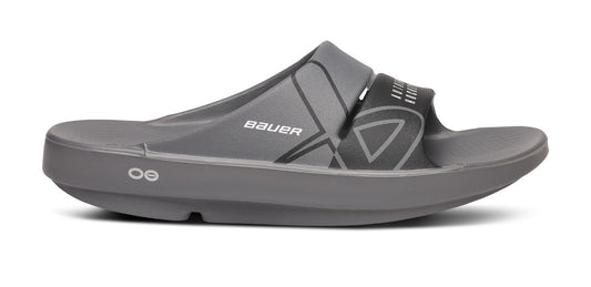 BAUER/OOFOS OOahh Sport Slide Sandal - Slate lateral view
