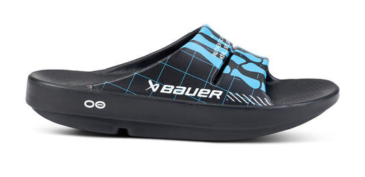 BAUER/OOFOS Men's OOahh Limited Slide Sandal Bauer Skeleton lateral view