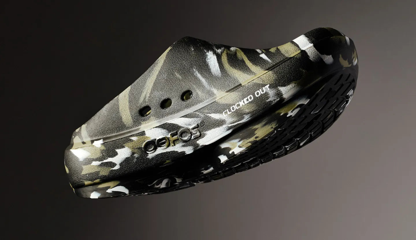 TILIT x OOFOS: Off Hours Clog product shot.