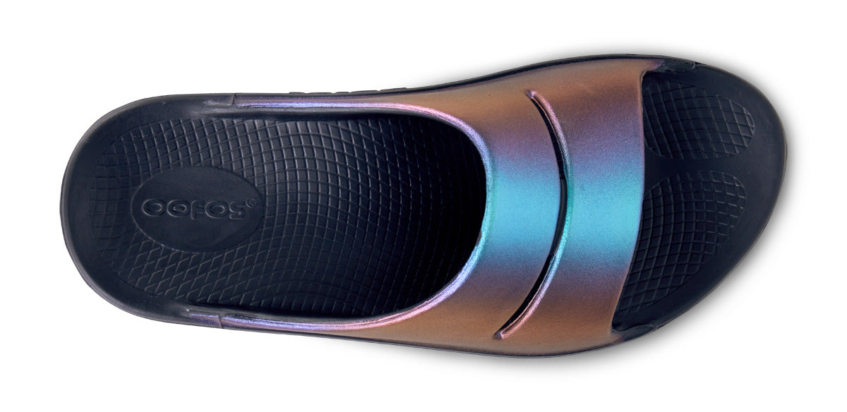 Women's OOahh Luxe Slide Sandal - Midnight Spectre – OOFOS