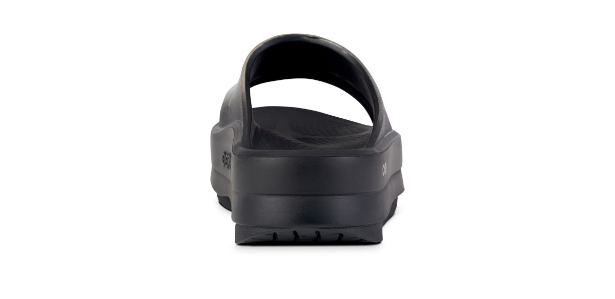 Women's OOmega OOahh Stacked Sandal - Black Sparkle – OOFOS
