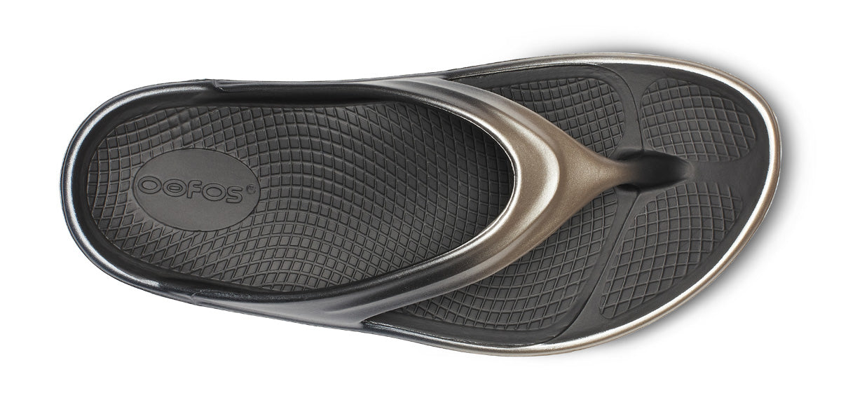 Women's OOmega OOlala Stacked Sandal - Latte Fade top view
