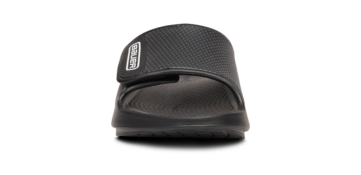 BAUER/OOFOS OOahh Sport Flex Sandal – Black front view