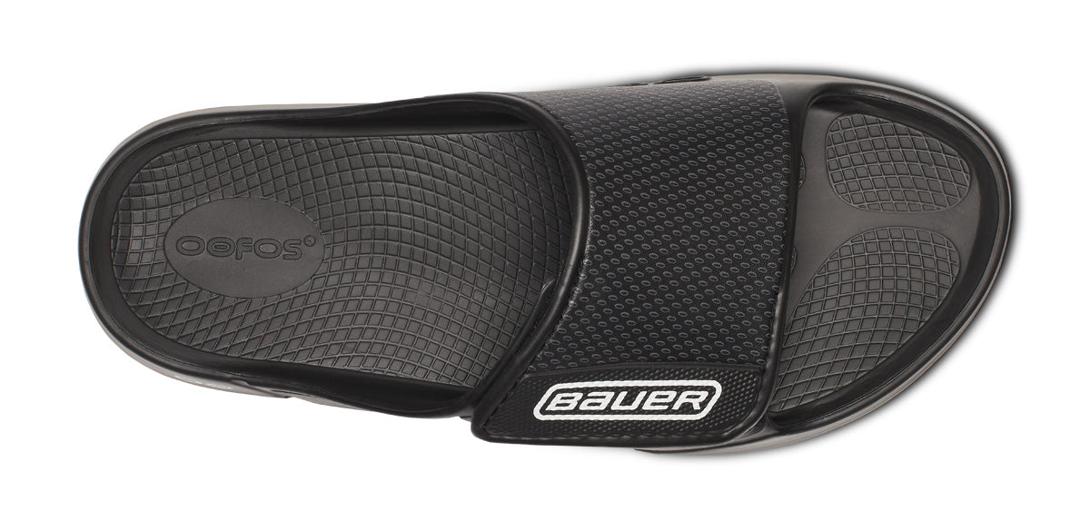 BAUER/OOFOS OOahh Sport Flex Sandal – Black top view