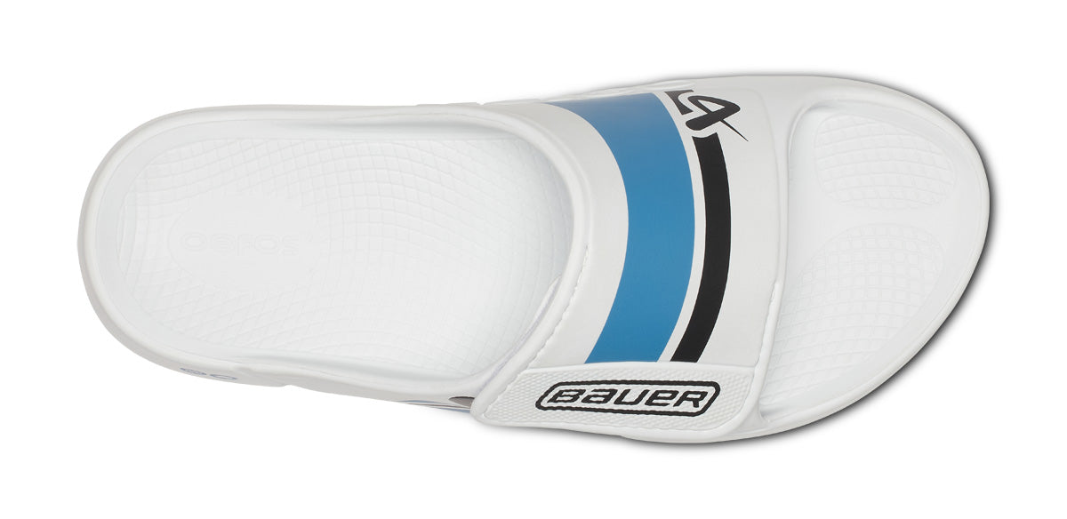 BAUER/OOFOS OOahh Sport Flex Sandal – White top view