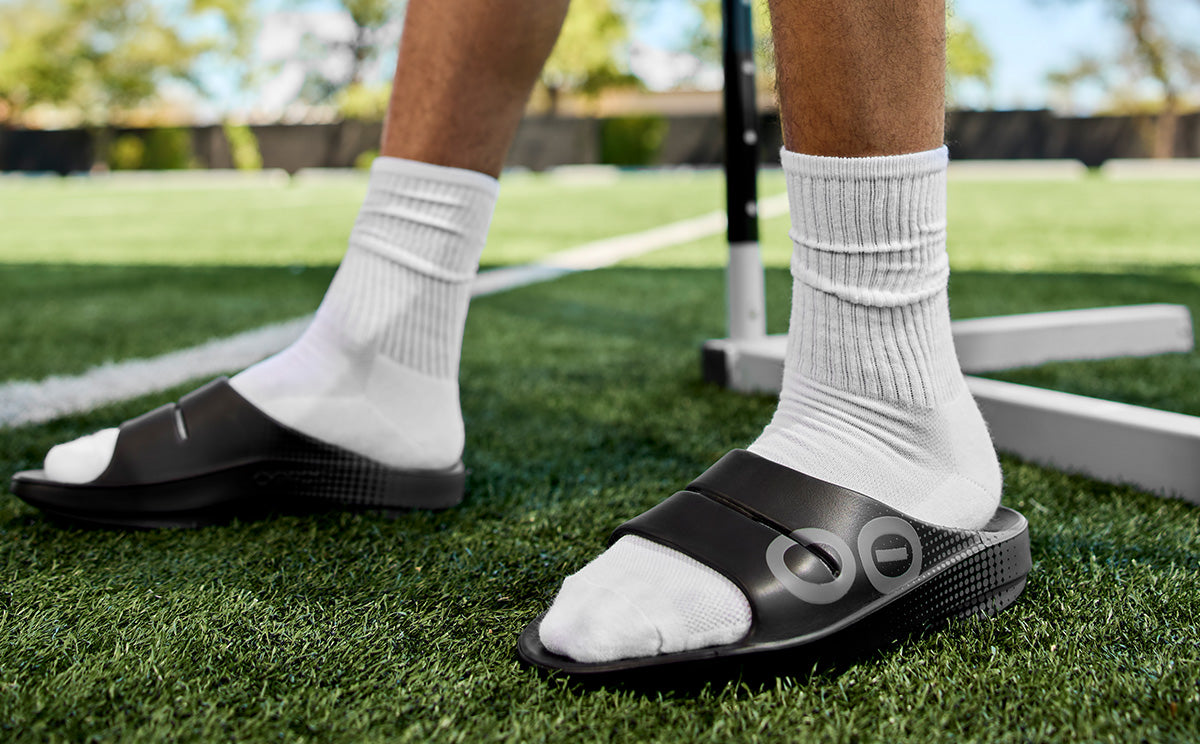 Men's OOahh Sport Slide Sandal - Black Matrix – OOFOS