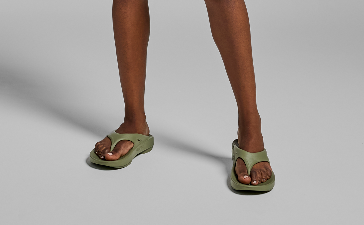 Women's OOriginal Sandal - Foliage front view of model standing in studio | lifestyle