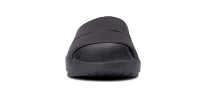Women's OOahh Slide Sandal - Black - OOFOS front view