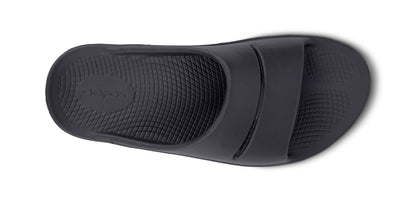 Women's OOahh Slide Sandal - Black - OOFOS top view