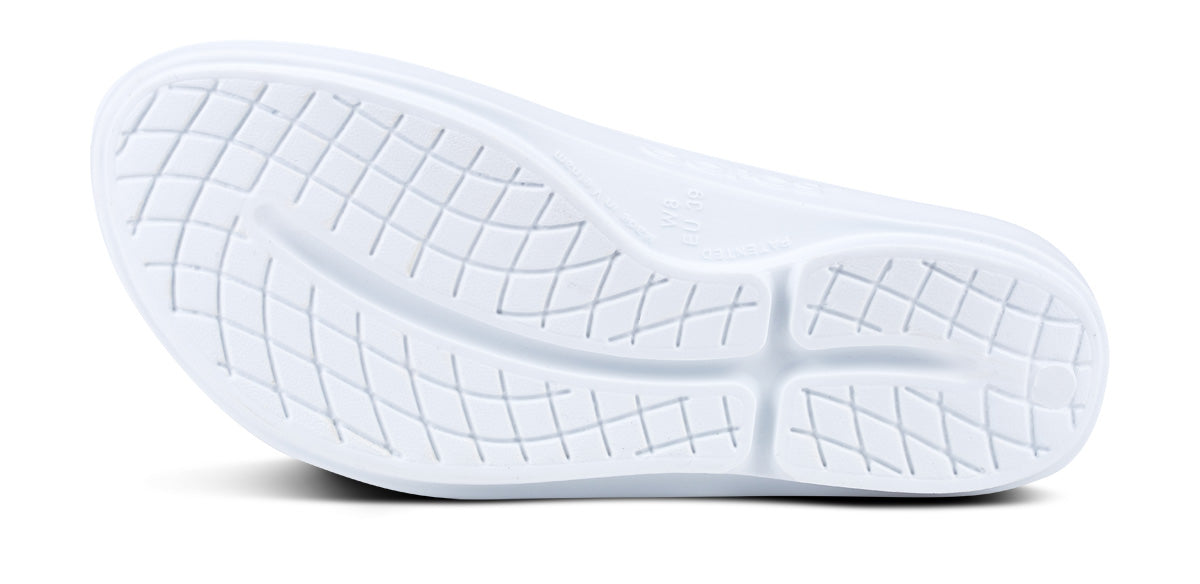 Women's OOlala Sandal - White - OOFOS bottom view