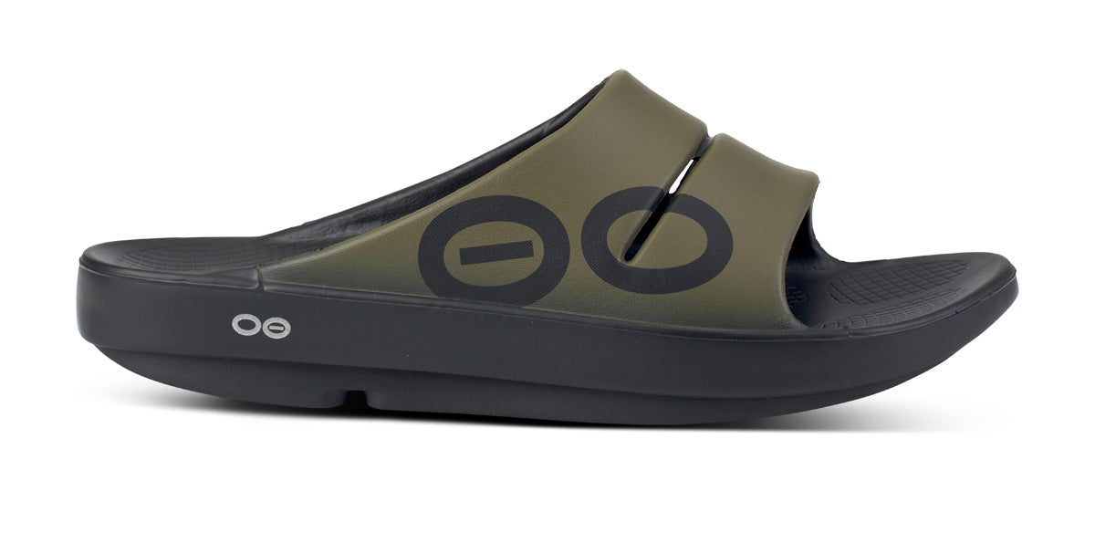Women's OOahh Sport Slide Sandal - Tactical Green lateral view