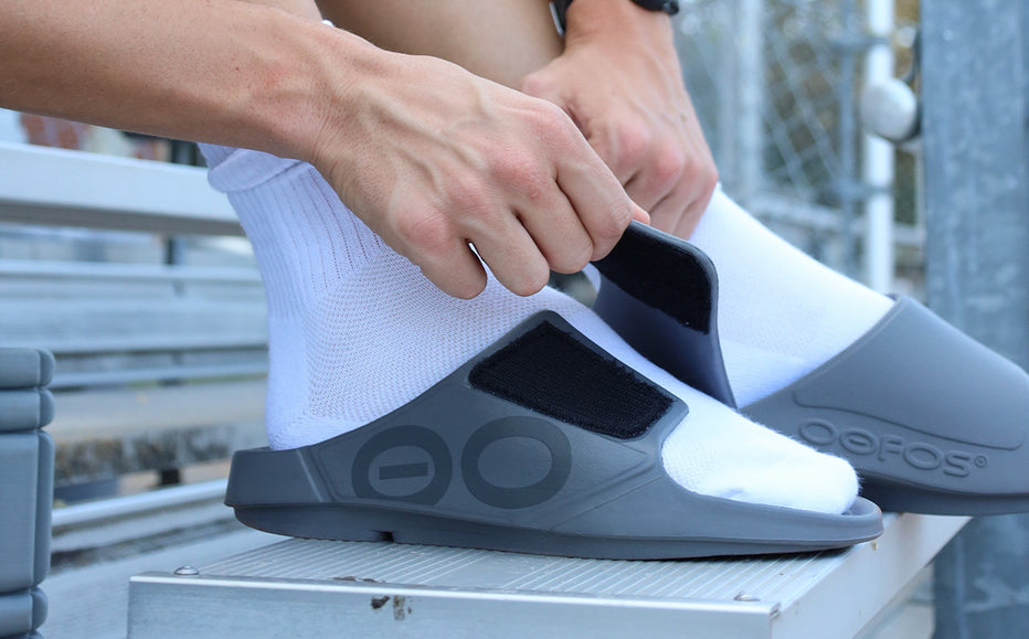 Men s OOahh Sport Flex Sandal Slate OOFOS